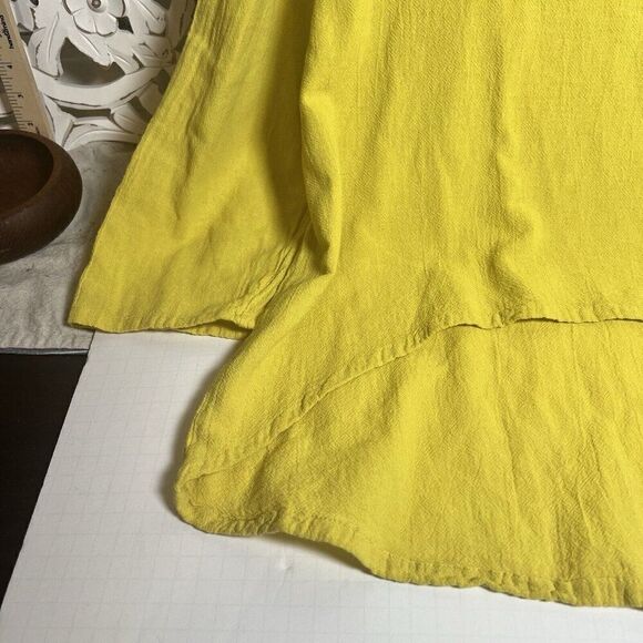 Oh My Gauze! women's top size 1 Yellow hi low Lagenlook. Cc - Picture 2 of 5